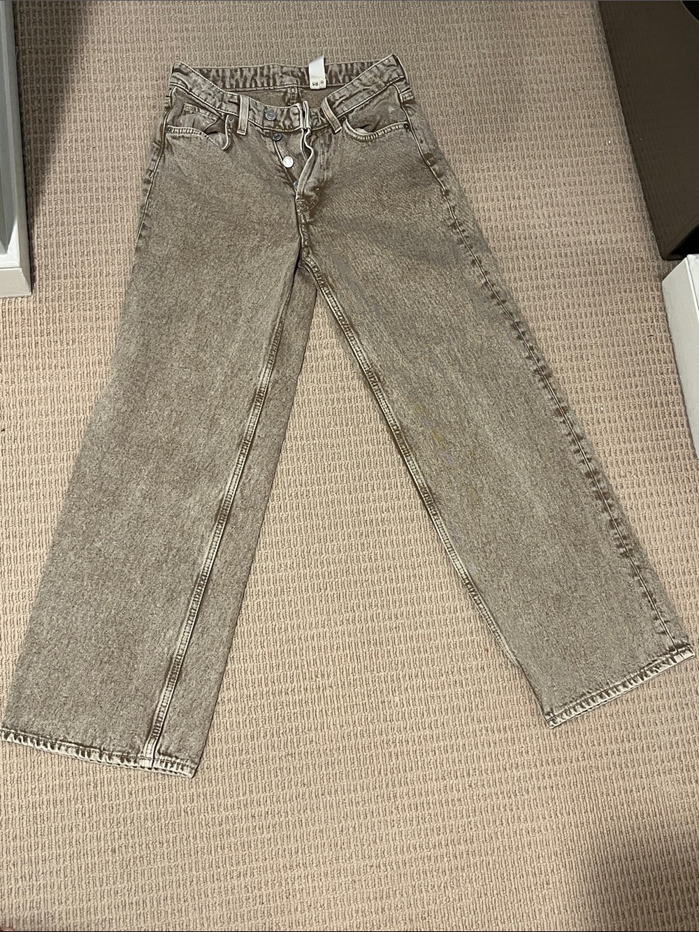 H&M Wide Leg Brown-Tan Washed Jeans
